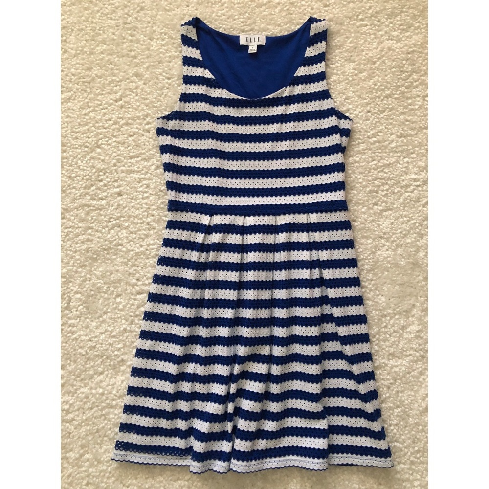 Elle Summer Striped Eyelet Dress